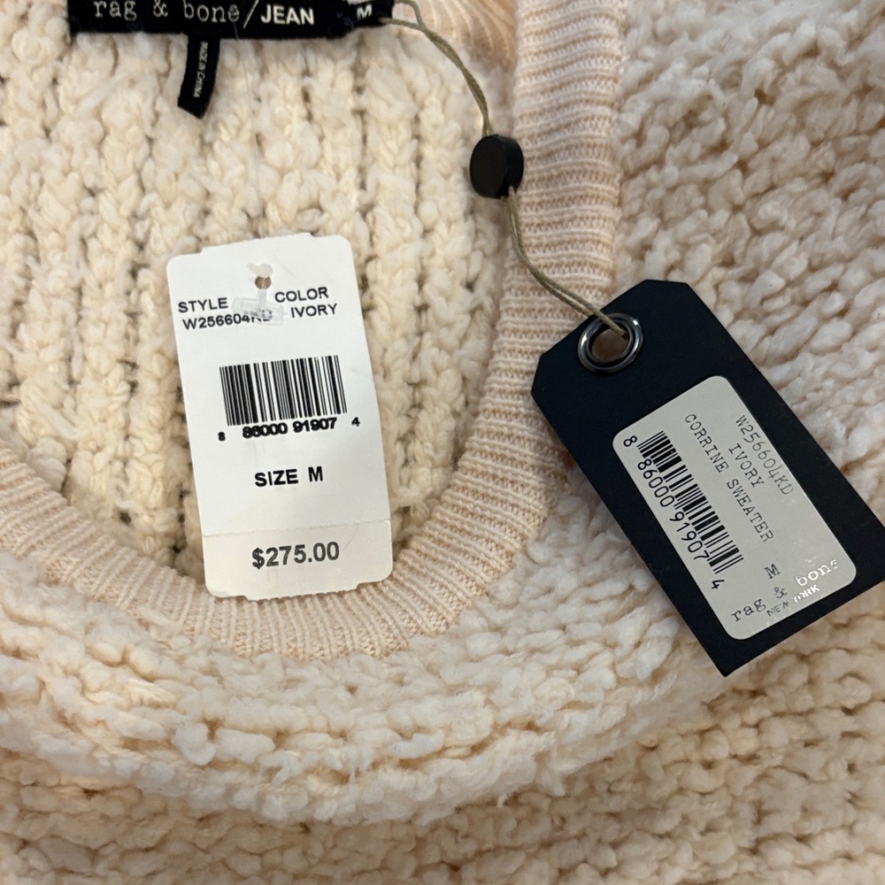 NWT rag & bone Textured Cream Sweater - Picture 6 of 6